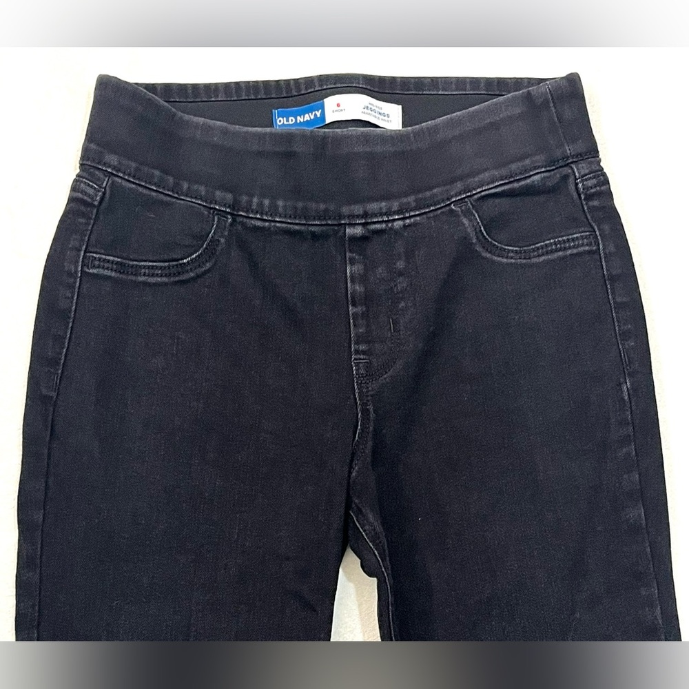 Old Navy Women's Black Mid-Rise Jegging Stretch Waist Size 6 SHORT Jeans - Picture 3 of 15